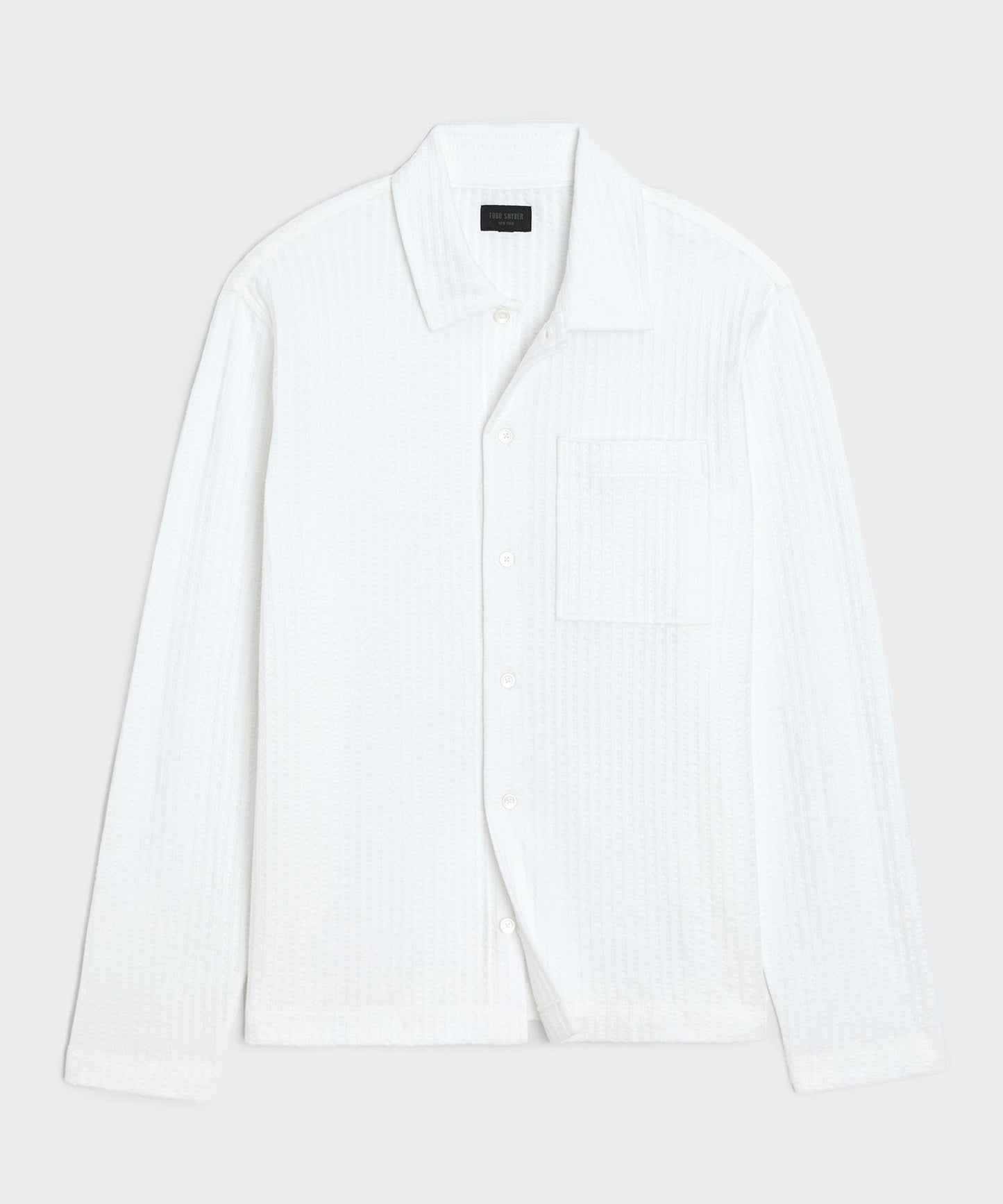 Todd Snyder Knit Seersucker Shirt in Alabaster Alabaster
