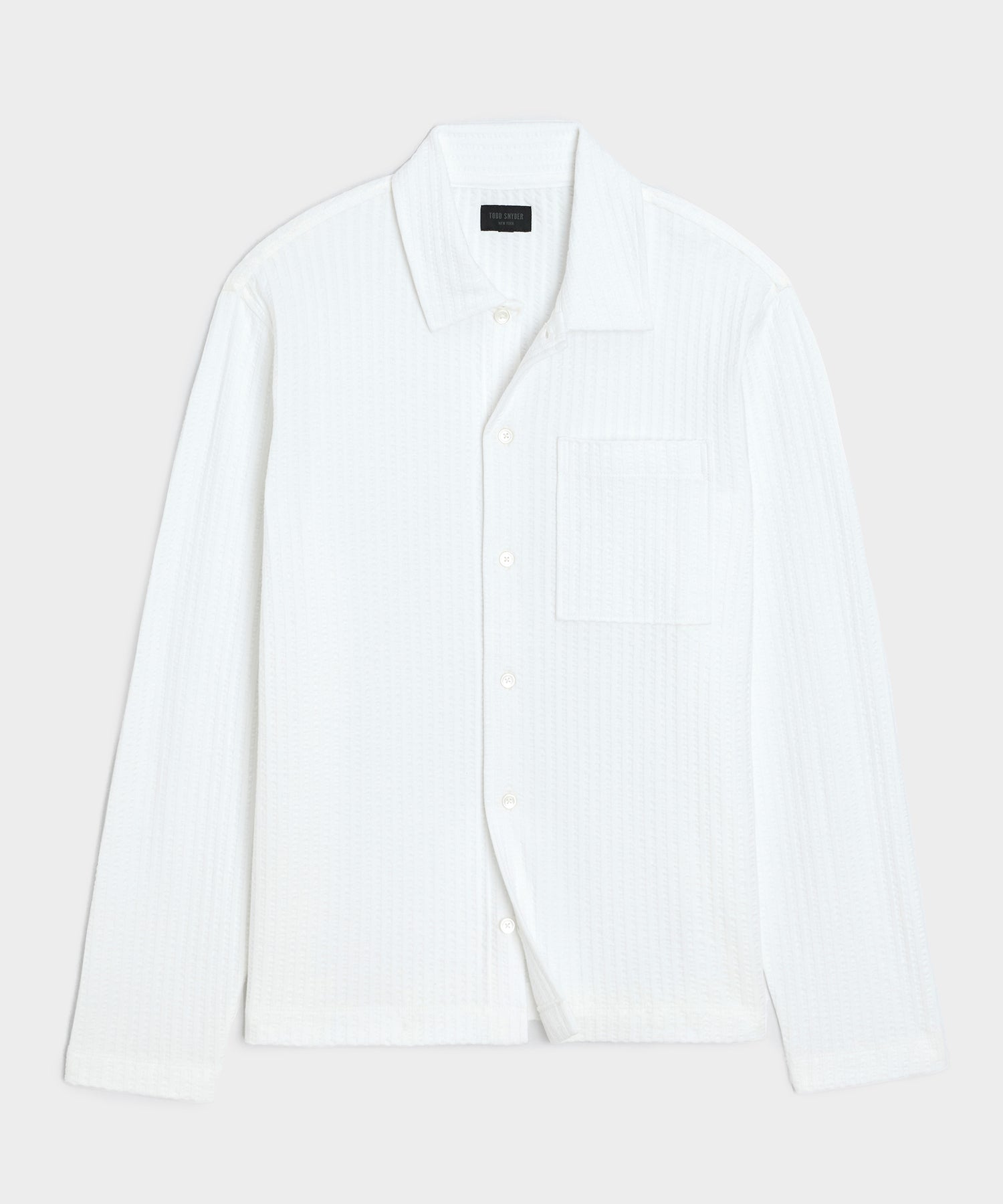 Todd Snyder Knit Seersucker Shirt in Alabaster Alabaster