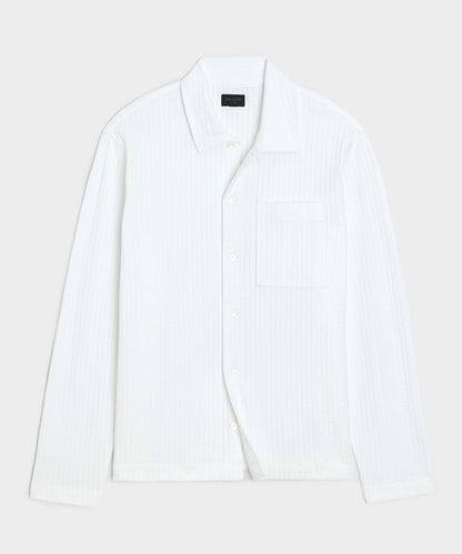 Todd Snyder Knit Seersucker Shirt in Alabaster Alabaster