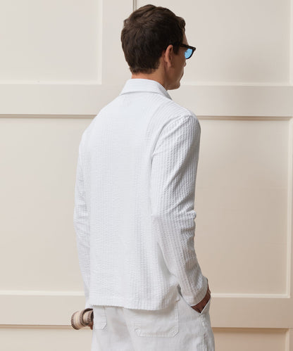 Todd Snyder Knit Seersucker Shirt in Alabaster Alabaster