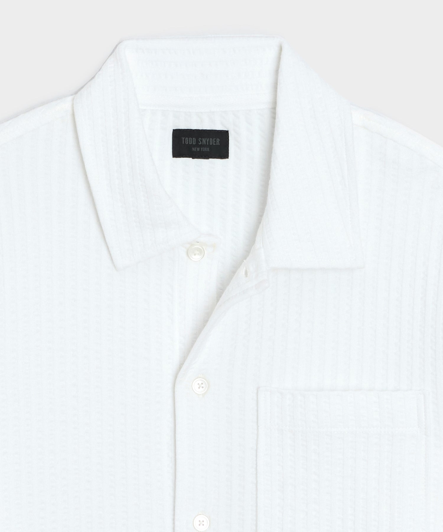 Todd Snyder Knit Seersucker Shirt in Alabaster Alabaster