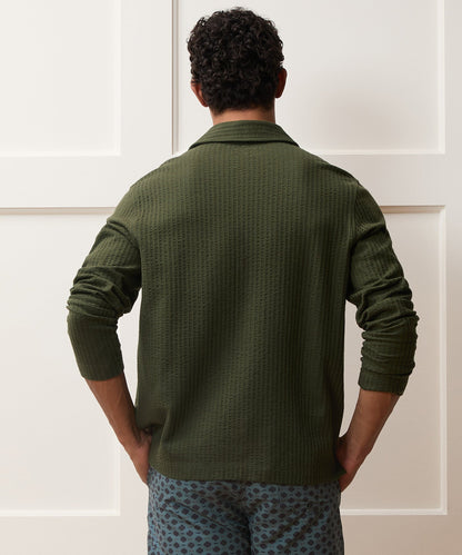 Todd Snyder Knit Seersucker Shirt in Earthbound Earthbound