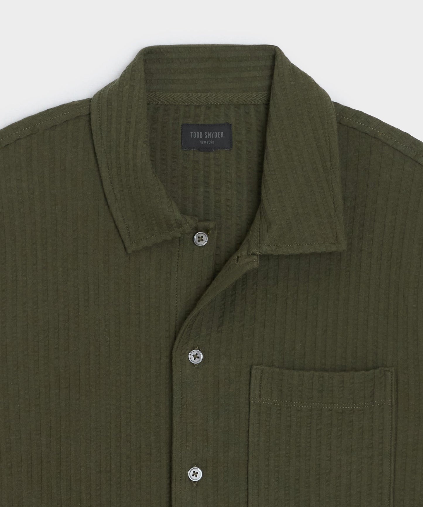 Todd Snyder Knit Seersucker Shirt in Earthbound Earthbound