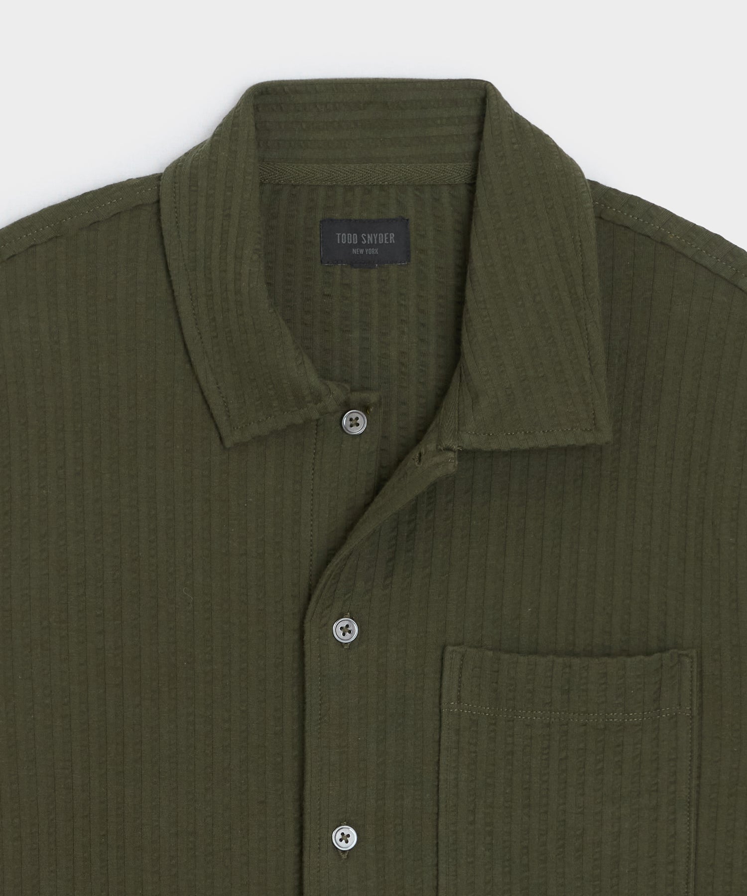 Todd Snyder Knit Seersucker Shirt in Earthbound Earthbound