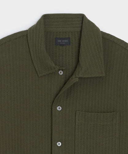 Todd Snyder Knit Seersucker Shirt in Earthbound Earthbound