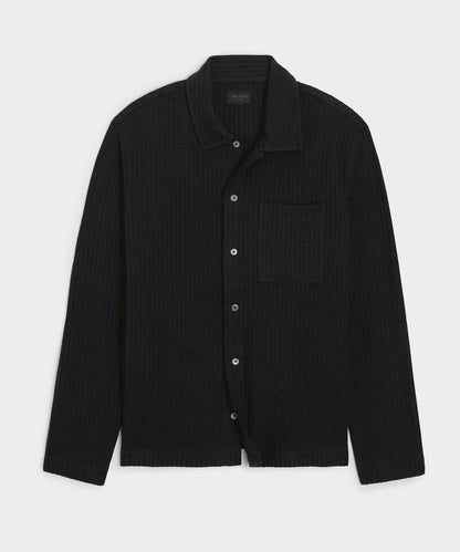 Todd Snyder Knit Seersucker Shirt in Black Black