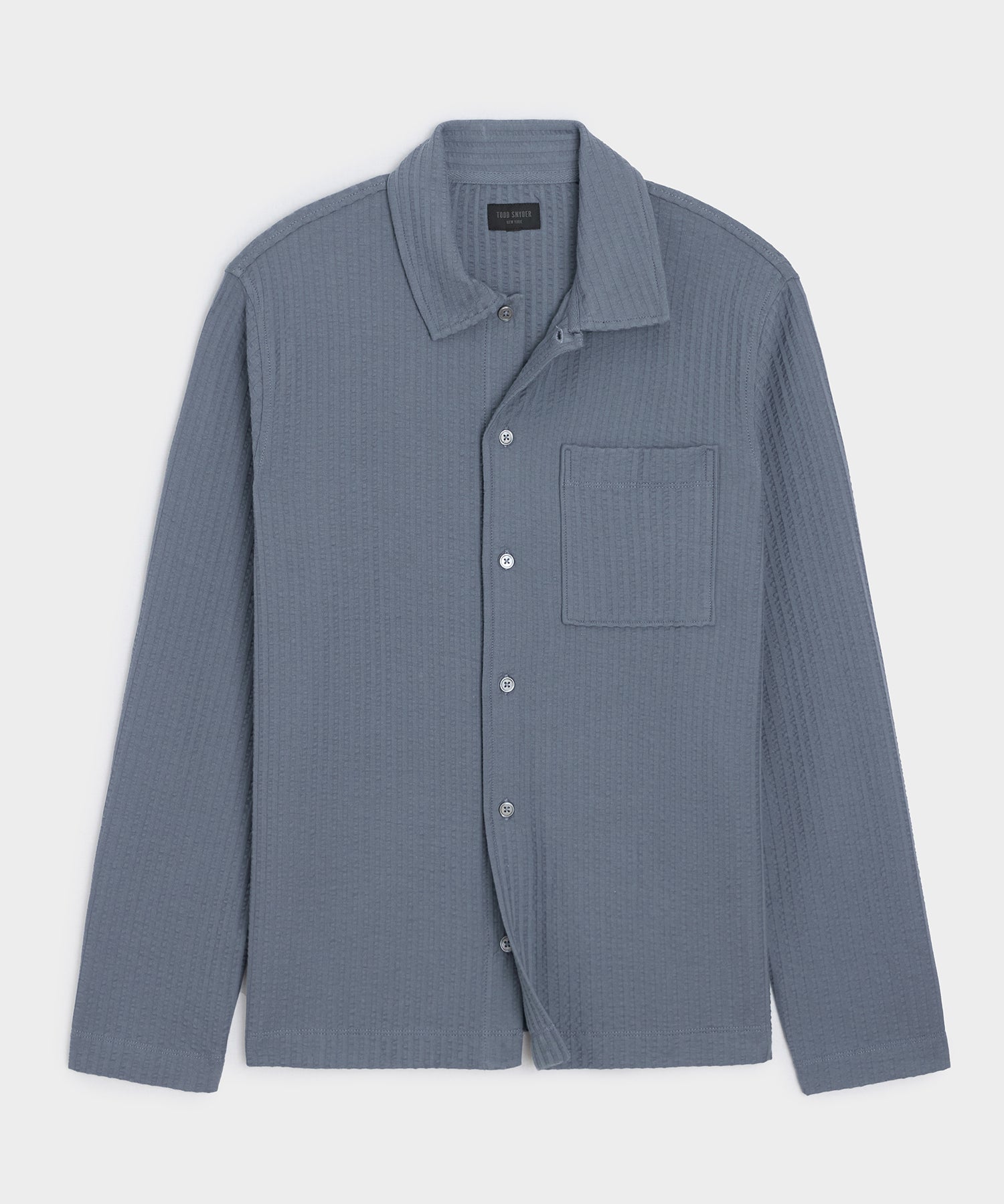Todd Snyder Knit Seersucker Shirt in Deep Springs Deep Springs