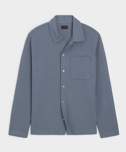 Todd Snyder Knit Seersucker Shirt in Deep Springs Deep Springs