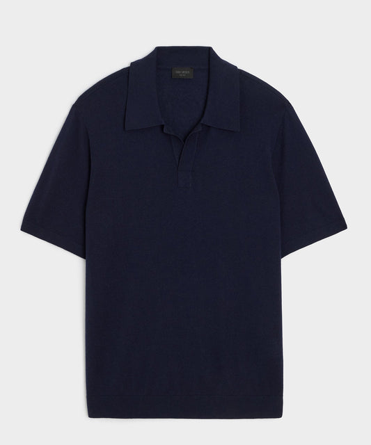 Todd Snyder Silk-Cashmere Montauk Sweater Polo in Navy Navy