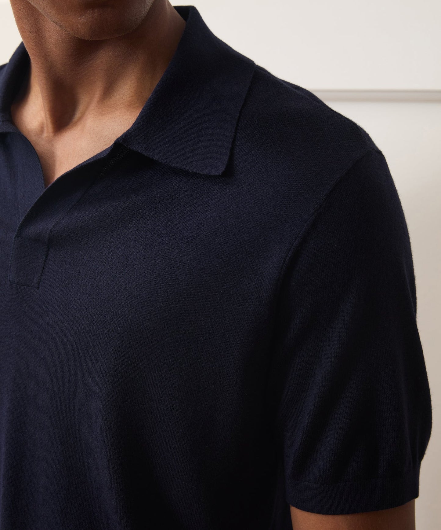 Todd Snyder Silk-Cashmere Montauk Sweater Polo in Navy Navy