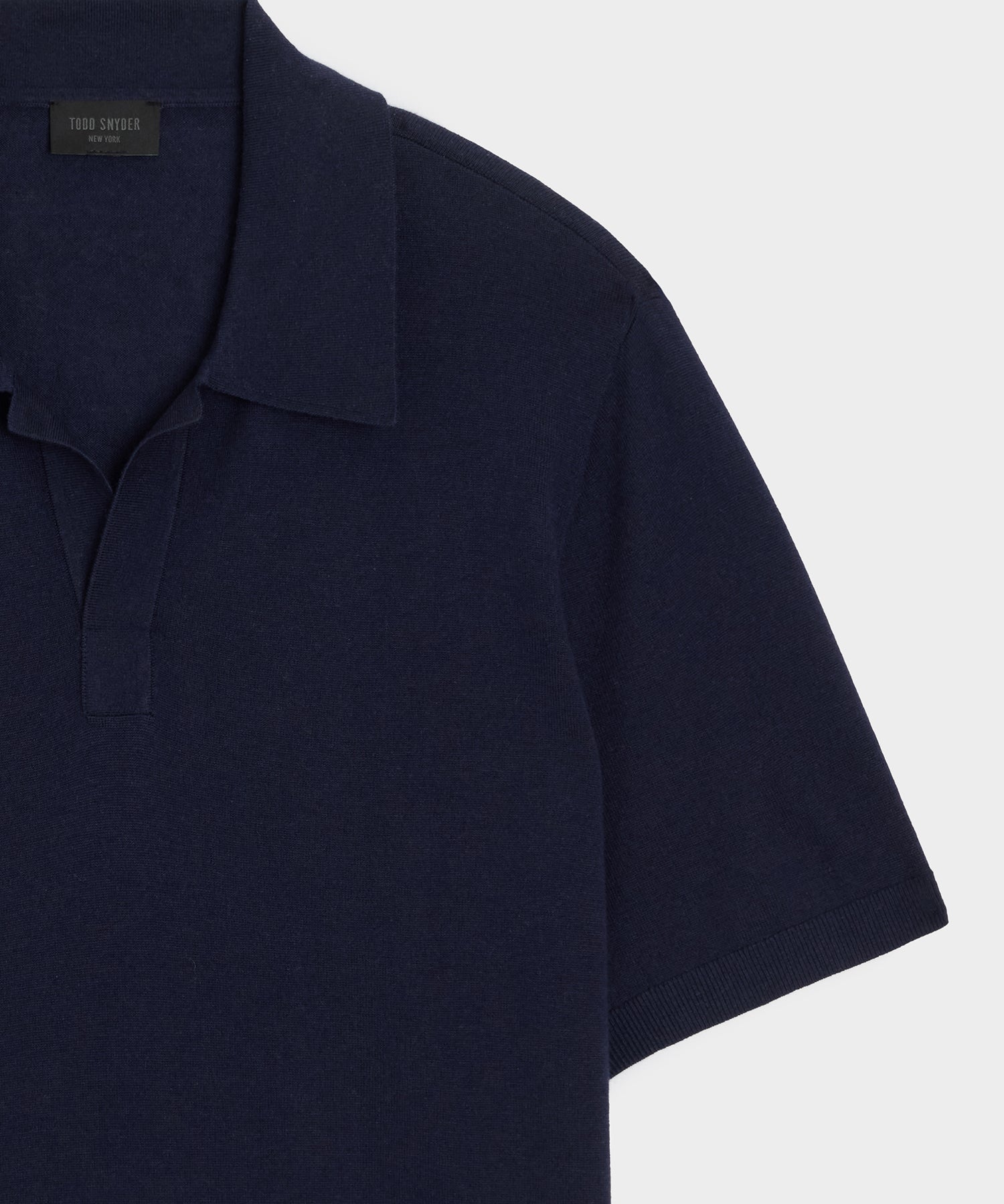 Todd Snyder Silk-Cashmere Montauk Sweater Polo in Navy Navy