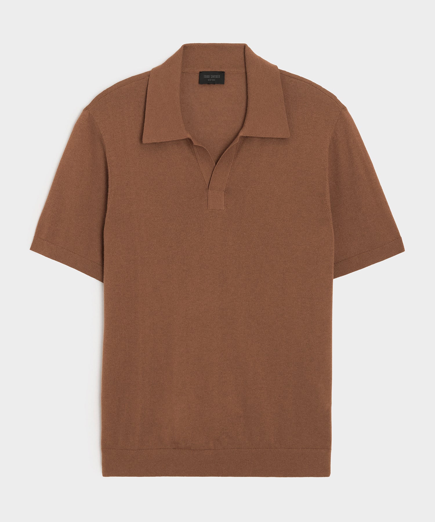 Todd Snyder Silk-Cashmere Montauk Sweater Polo in Weathered Oak Weathered Oak