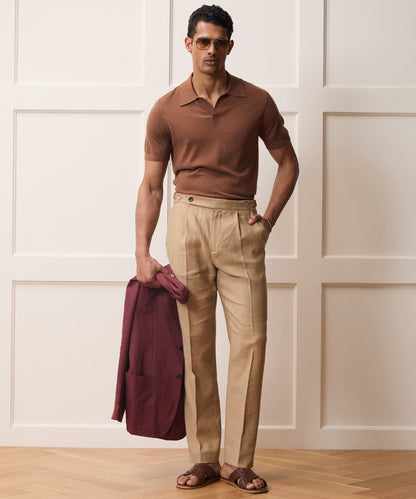 Todd Snyder Silk-Cashmere Montauk Sweater Polo in Weathered Oak Weathered Oak