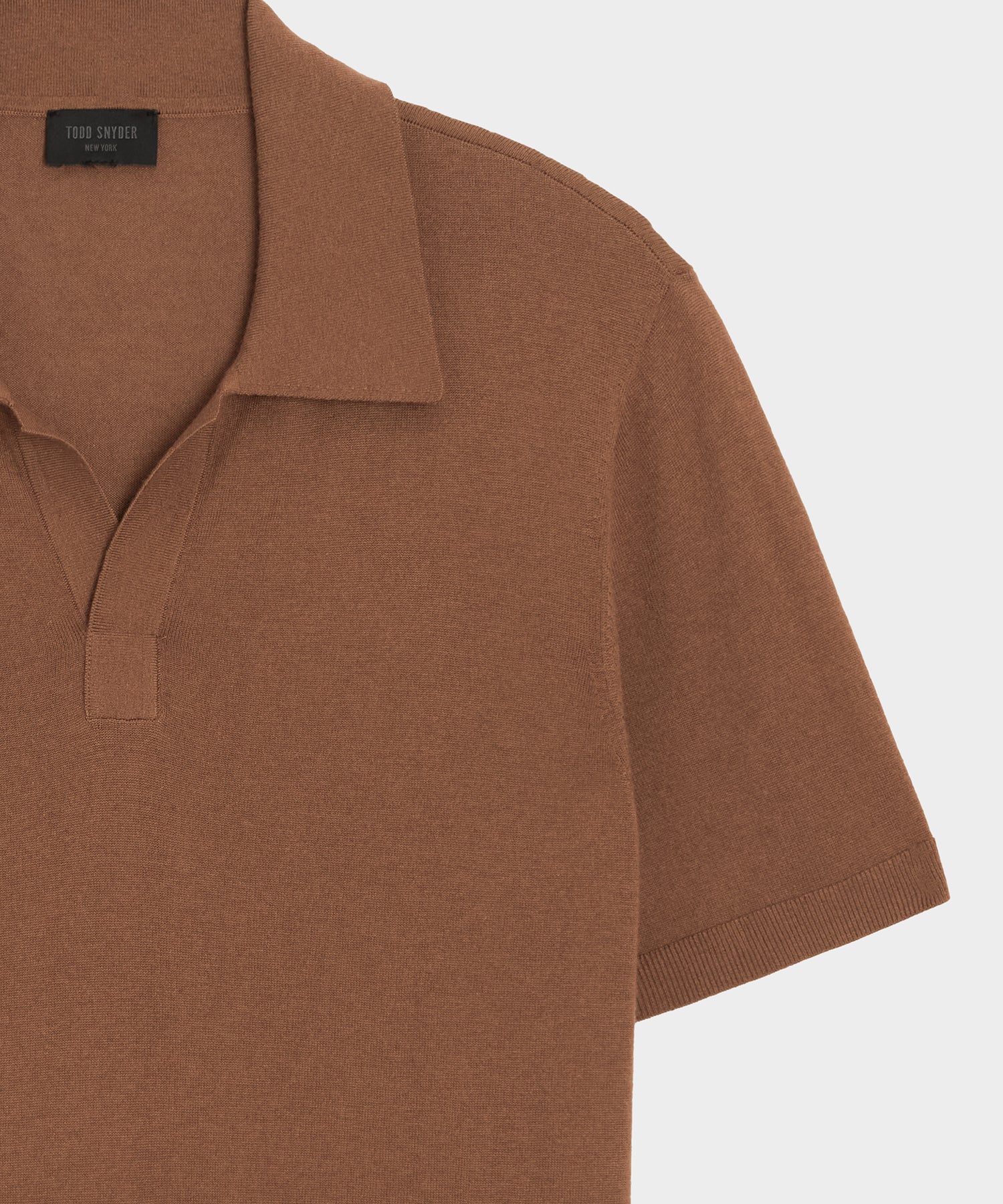 Todd Snyder Silk-Cashmere Montauk Sweater Polo in Weathered Oak Weathered Oak