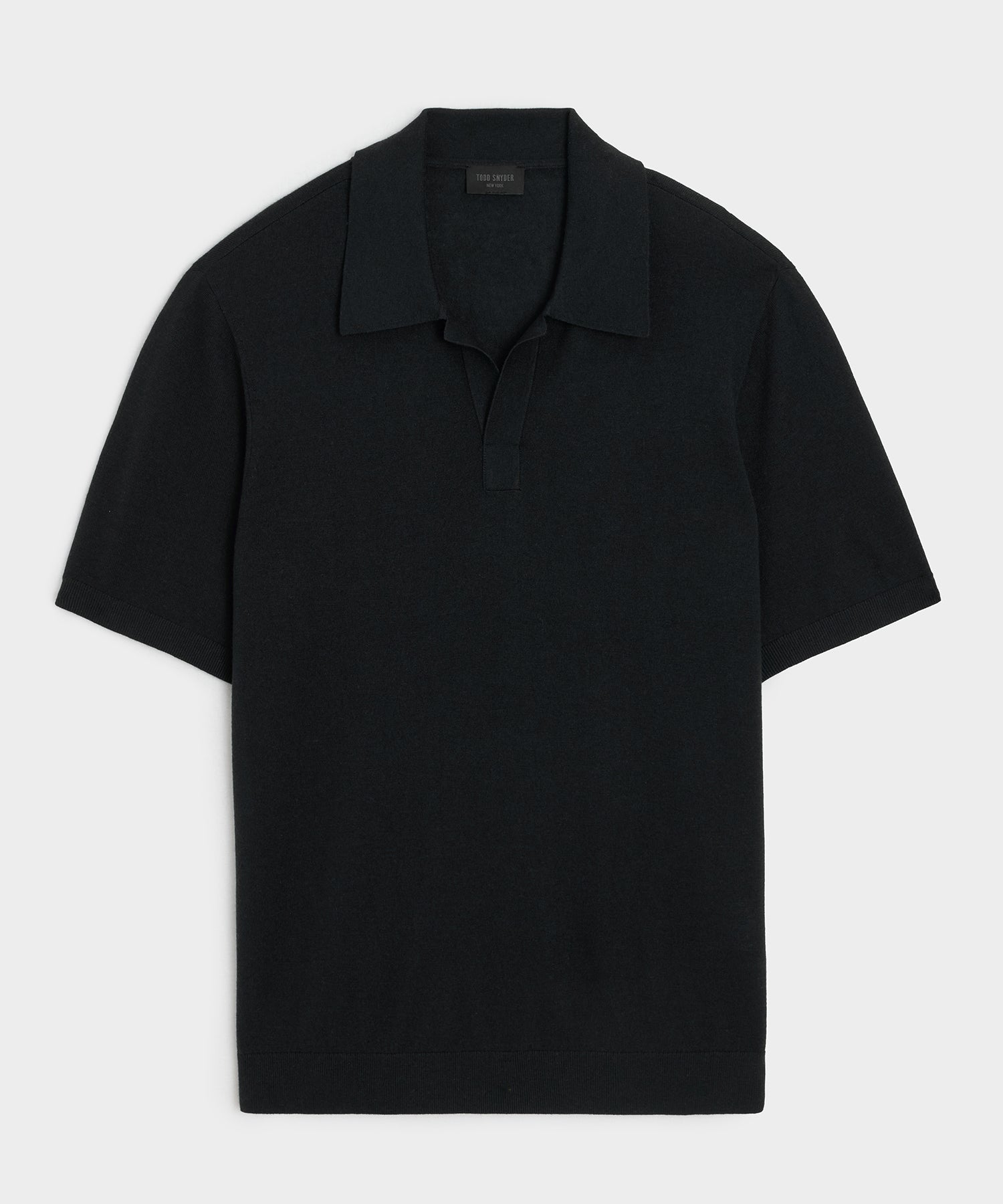 Todd Snyder Silk-Cashmere Montauk Sweater Polo in Black Black