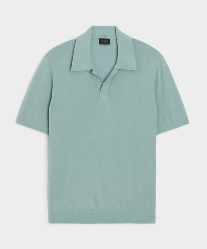 Todd Snyder Silk-Cashmere Montauk Sweater Polo in River Mist River Mist