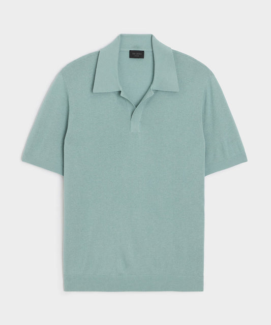 Todd Snyder Silk-Cashmere Montauk Sweater Polo in River Mist River Mist