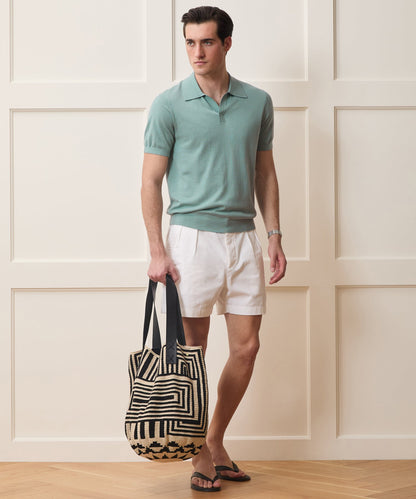 Todd Snyder Silk-Cashmere Montauk Sweater Polo in River Mist River Mist