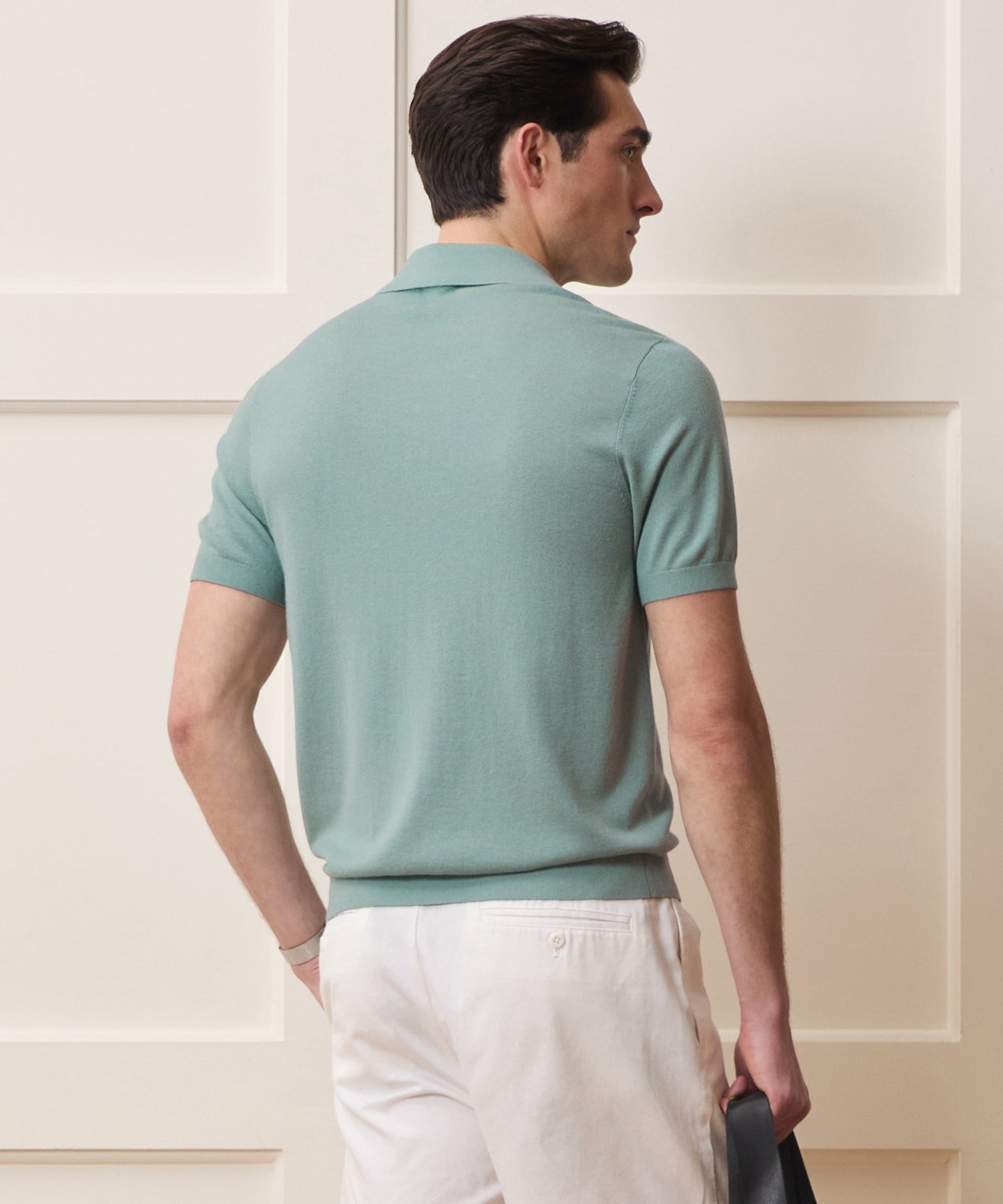 Todd Snyder Silk-Cashmere Montauk Sweater Polo in River Mist River Mist