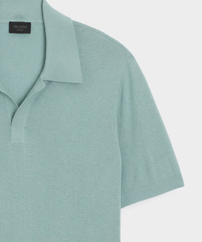 Todd Snyder Silk-Cashmere Montauk Sweater Polo in River Mist River Mist