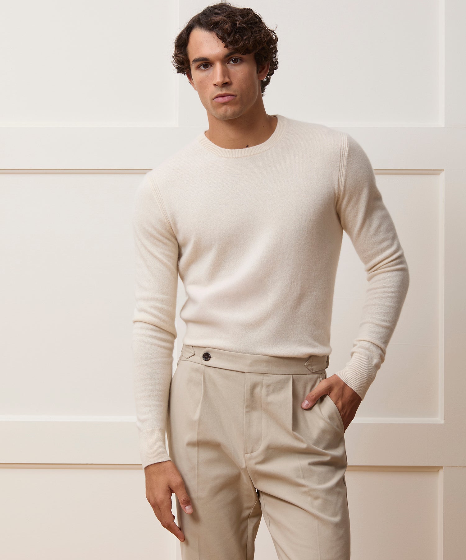 Todd Snyder Cashmere Crewneck in Off White Bisque