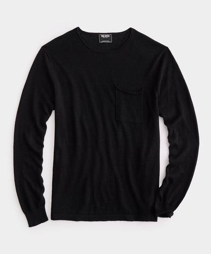 Todd Snyder Linen Shore Sweater in Black Black