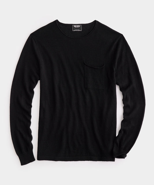 Todd Snyder Linen Shore Sweater in Black Black