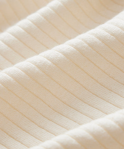 Todd Snyder Silk-Cashmere Ribbed Sweater Polo in Off White Bisque