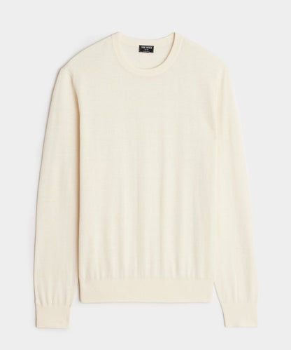 Todd Snyder Silk-Cashmere Crewneck Sweater in Off White Bisque