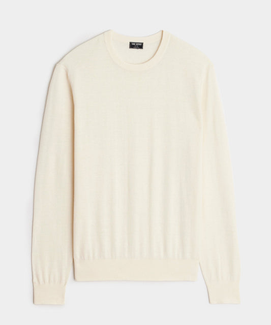 Todd Snyder Silk-Cashmere Crewneck Sweater in Off White Bisque