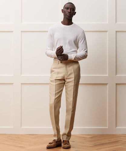 Todd Snyder Silk-Cashmere Crewneck Sweater in Off White Bisque