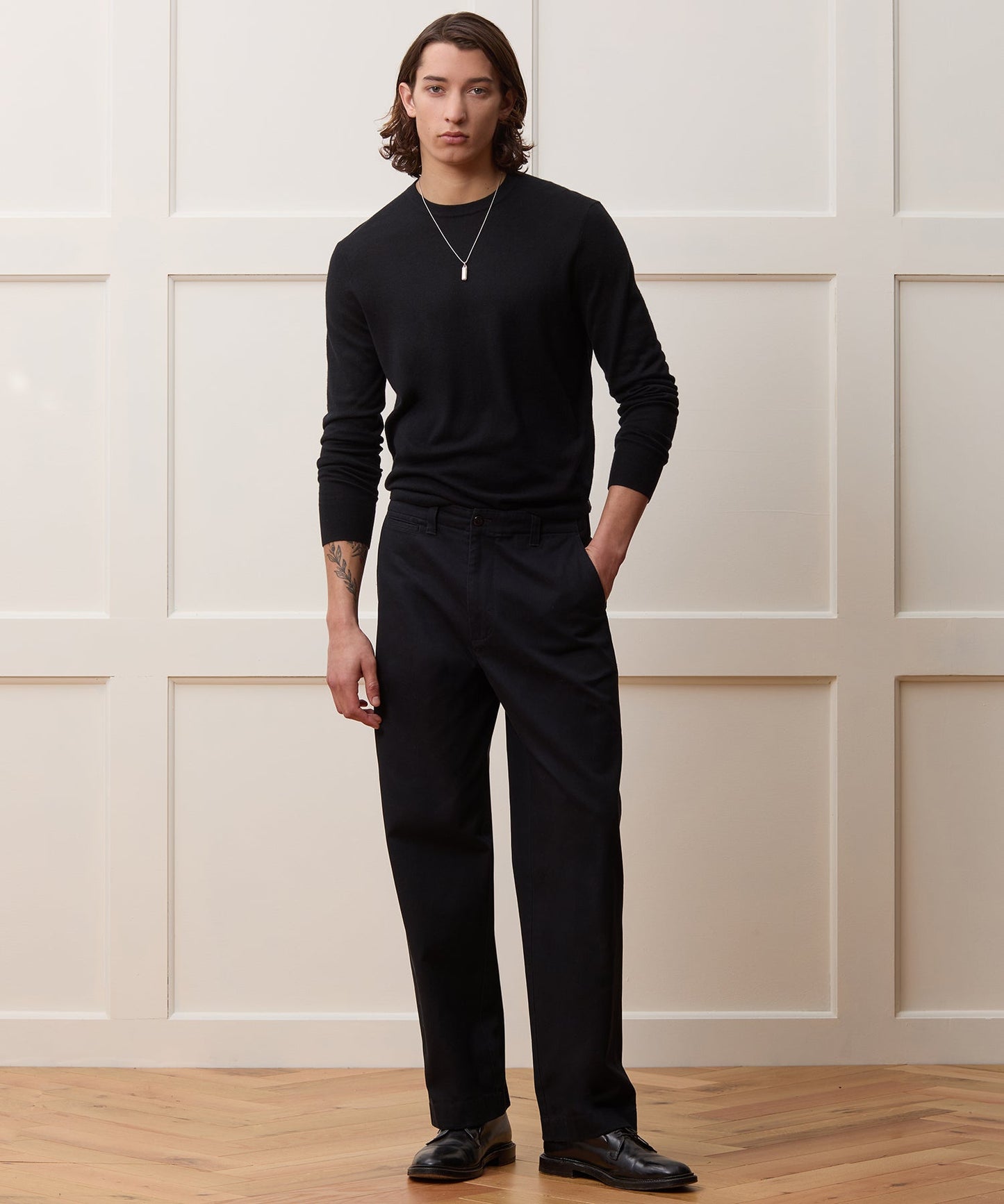 Todd Snyder Silk-Cashmere Crewneck Sweater in Black Black