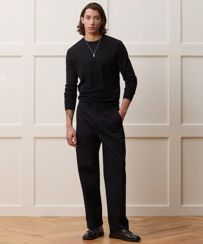 Todd Snyder Silk-Cashmere Crewneck Sweater in Black Black