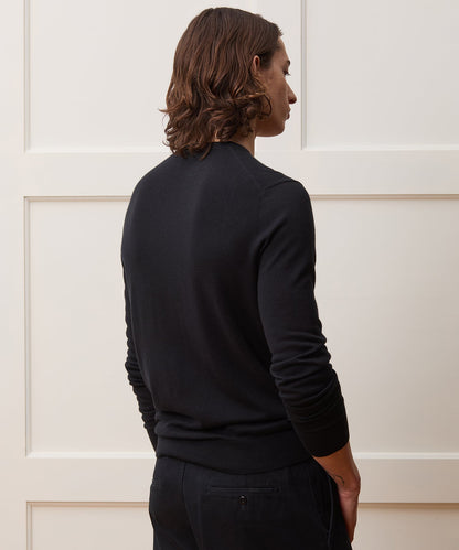 Todd Snyder Silk-Cashmere Crewneck Sweater in Black Black