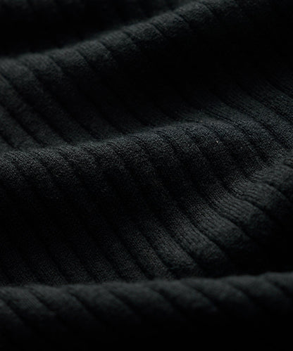 Todd Snyder Silk-Cashmere Ribbed Sweater Polo in Black Black
