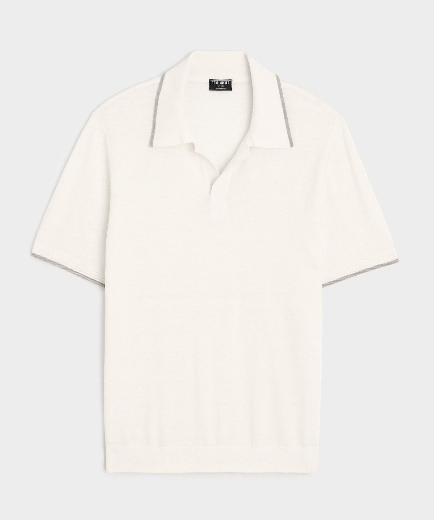 Todd Snyder Silk-Cashmere Tipped Sweater Polo in Bisque Bisque