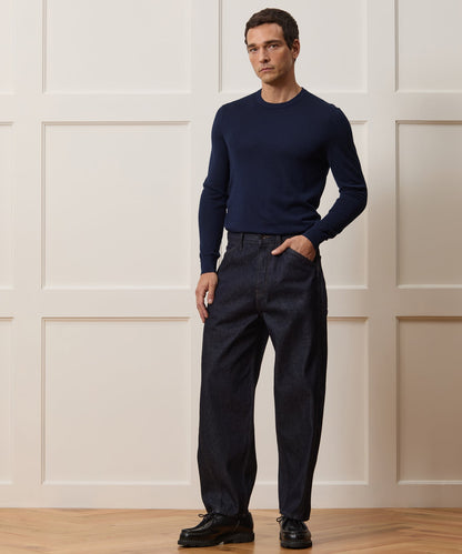 Todd Snyder Silk-Cashmere Crewneck Sweater in Navy Navy