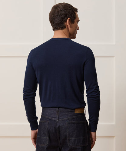 Todd Snyder Silk-Cashmere Crewneck Sweater in Navy Navy