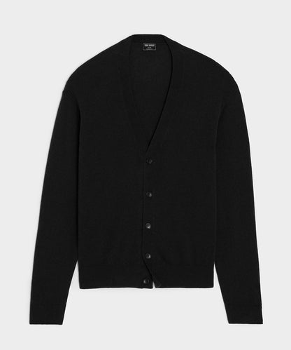 Todd Snyder Midweight Cashmere Cardigan in Black Black