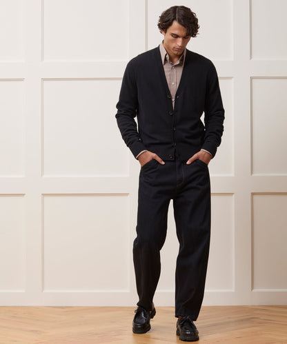 Todd Snyder Midweight Cashmere Cardigan in Black Black