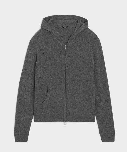 Todd Snyder Midweight Cashmere Full-Zip in Charcoal Charcoal