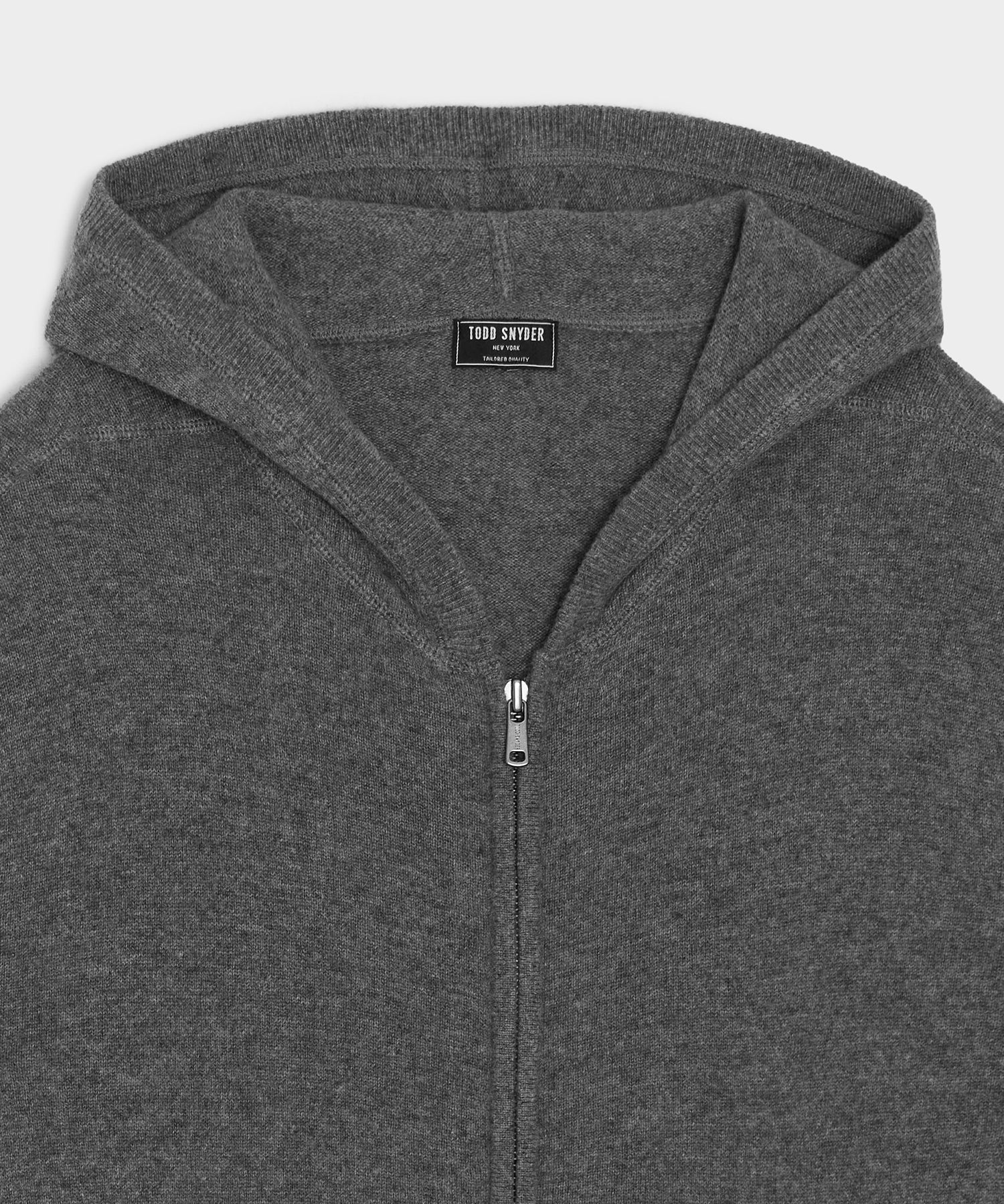 Todd Snyder Midweight Cashmere Full-Zip in Charcoal Charcoal