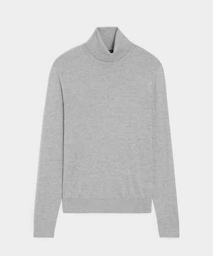 Todd Snyder Silk-Cashmere Turtleneck Sweater in Light Gray Heather Light Grey Heather