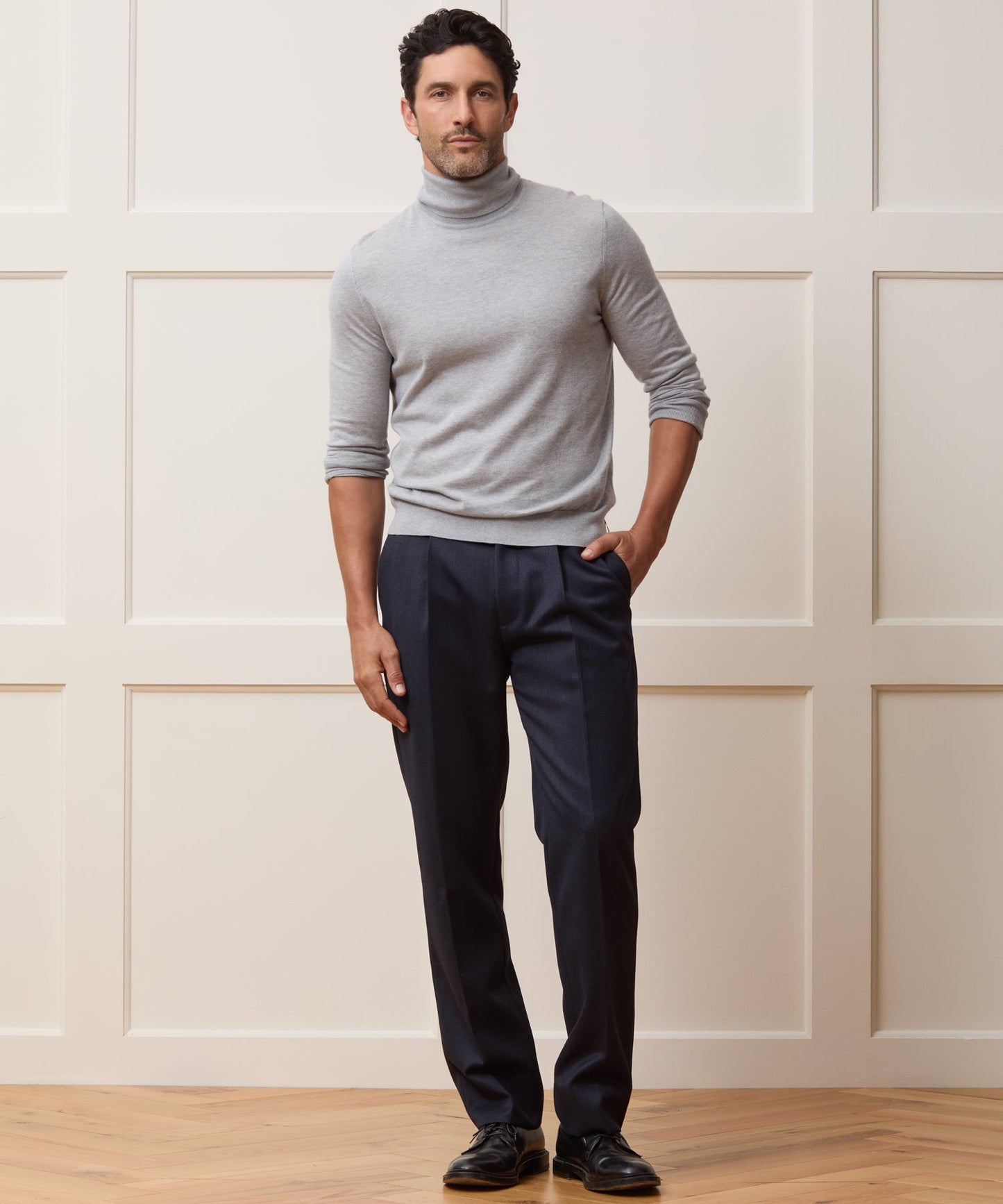 Todd Snyder Silk-Cashmere Turtleneck Sweater in Light Gray Heather Light Grey Heather