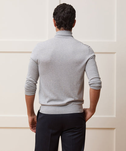Todd Snyder Silk-Cashmere Turtleneck Sweater in Light Gray Heather Light Grey Heather