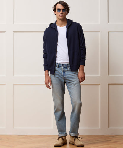 Todd Snyder Midweight Cashmere Full-Zip in Navy Navy