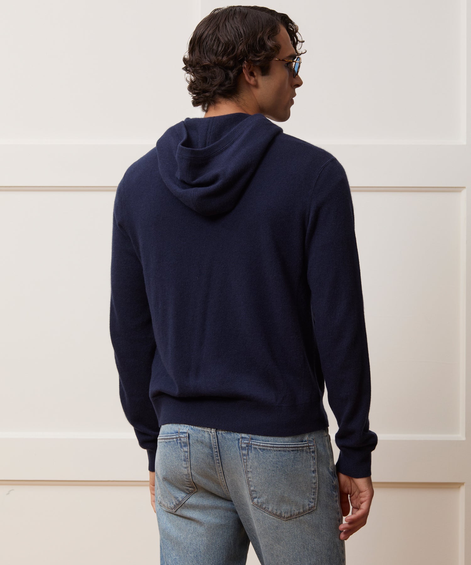 Todd Snyder Midweight Cashmere Full-Zip in Navy Navy