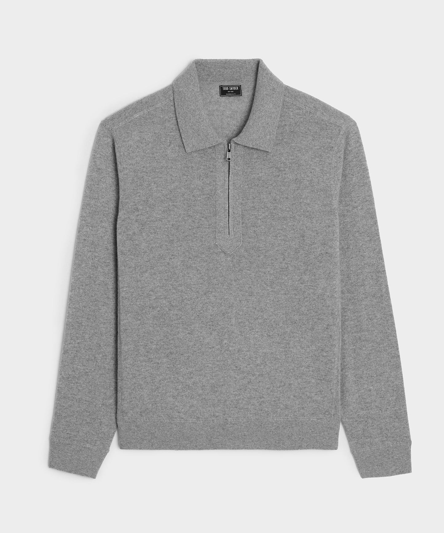 Todd Snyder Midweight Cashmere Quarter-Zip in Heather Gray Heather Grey