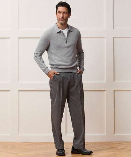 Todd Snyder Midweight Cashmere Quarter-Zip in Heather Gray Heather Grey