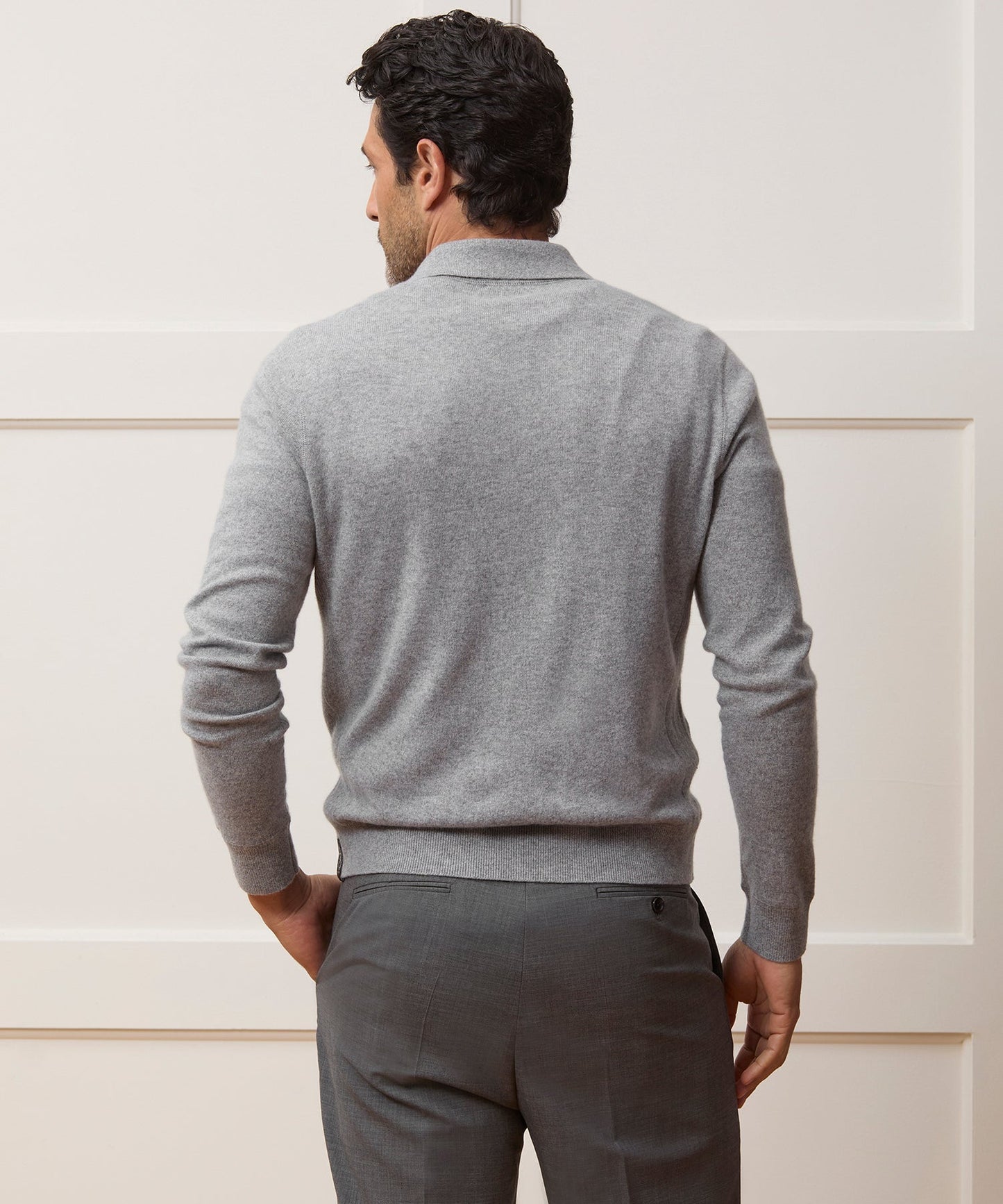 Todd Snyder Midweight Cashmere Quarter-Zip in Heather Gray Heather Grey